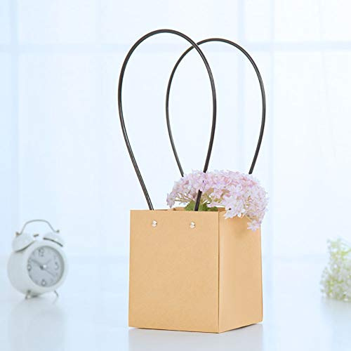 Geschenktasche 10 Stück Kraftpapier Blumen Geschenktüte Wasserdichte Bouquet Tasche Florist Verpackungstasche Blumen Geschenk Tragetasche Verdickte Blume Geschenkbeutel für Party Geburtstag Hochzeit