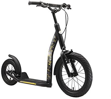 STAR SCOOTER Kinder Tret Roller ab 8 Jahre | City Kick Scooter Luftreifen Höhenverstellbar 16 Zoll New Gen | Schwarz