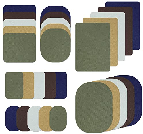 Flicken 30 Stück Aufbügelflicken, Flicken zum Aufbügeln, Jean-Flicken Zum Aufbügeln, Patches Zum Aufbügeln, Bügelflicken Flicken für Jeans Reparatursatz Kleidung Verschiedene, Kinder und Erwachsene