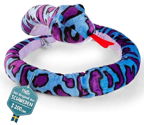 Mollis Kuscheltier - Kuschelschlange - 200 cm - Plüschtier-Schlange - Kinder-Kuscheltier - weiches Stofftier für Kinder und Babys (Violett)