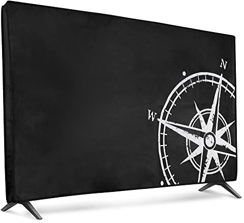 kwmobile Housse écran TV compatible avec 55 TV - Protection d'écran télévision - blanc-noir