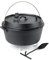 Dutch Oven 9l mit Untersetzer und Deckelheber, Kochtopf aus Gusseisen für Lagerfeuer und Camping