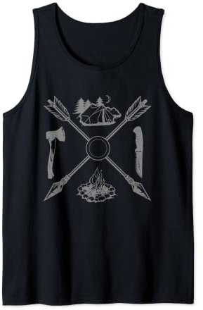 Bushcraft Axe Knife Survival Outdoor Camping Bushcrafter Tank Top