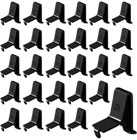 Hosrnovo Shelf Clips, 28PCS Adjustable Supports Clip for 255 Standard Pilaster, Heavy Duty Metal Shelving Brackets Clips for Kitchen Cabinet Bookcase (Black)