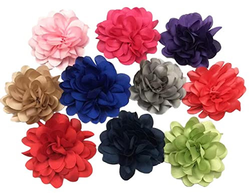 MMvolesy Chiffon Boutique Geschenkblumen für selbstgemachte Haarnadeln, Scrapbooking-Aufkleber und mehr 10 Stück (6,5 cm)