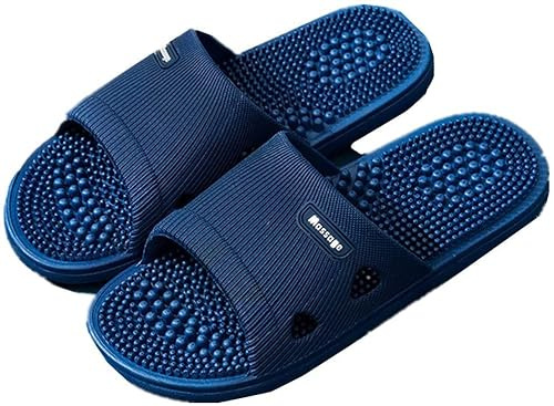 Pantofole per massaggio a digitopressione, terapeutiche, per piedi, akupoint massaggio, shiatsu arch dolore, sollievo, antiscivolo, per vasca da bagno e doccia (42-43, blu)