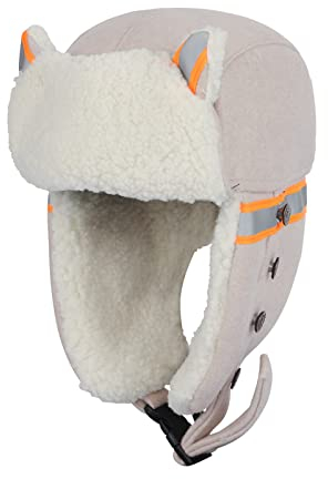 Wintermütze Junge Mädchen Fliegermütze Plüschfutter Trappermütze Ohrenklappen Hut Winddichter Earflap Hut Cartoon Kindermütze Weiche Warme Plüschmütze Kopfhaube für 6-10 Jahre Kinder