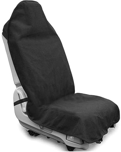 DECKALY Waterproof Sweating Car Seat Cover for Post Gym Workout, Running, Swimming, Beach and Hiking, Universal Fit Non-Slip Towel Bucket Seat Protector for Cars SUV Trucks, Machine Washable (Black)