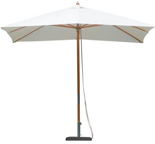Gruppo Maruccia - Ombrellone da Giardino 3x3 Metri - Palo Centrale iIn Legno di Bambù - Telo Idrorepellente - Colore Ecrù