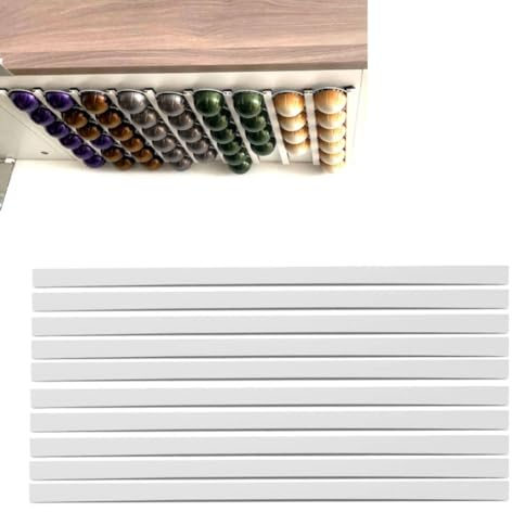 KIMISS Soporte para Cápsulas de café Adhesivo de Almacenamiento para Debajo del Gabinete, Soporte para Cápsulas de café de Plástico (Blanco)
