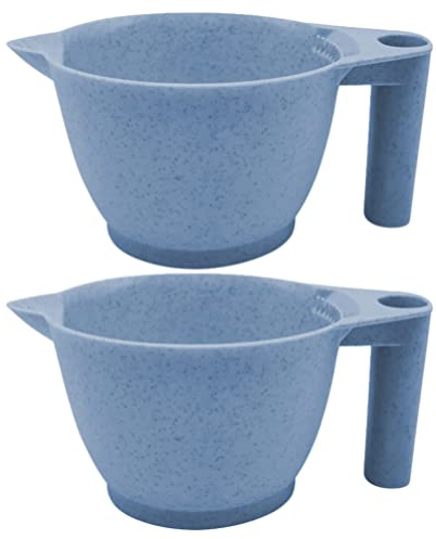 Beaupretty 2pcs Tint Bowl Mixing Bowls Hair Dye Bowls with Handle for Hair Color Mix for Barber Salon Home Blue