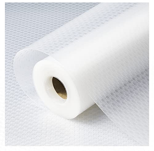 Rouleau de revêtement imperméable antidérapant et antidérapant pour armoire de cuisine, tiroir de salle de bain - Pois transparents - 45 x 500 cm