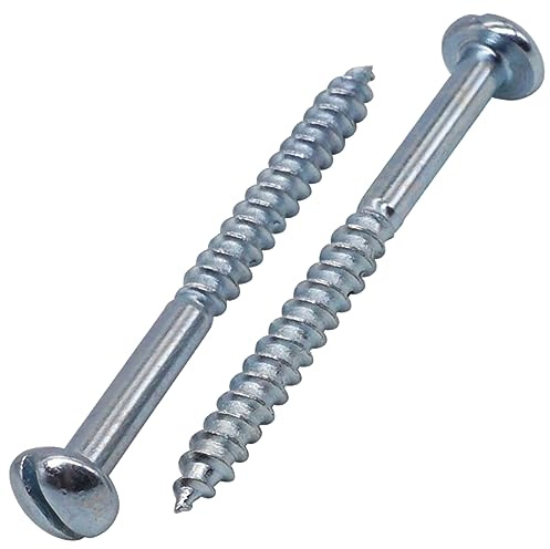 SKIR'CO (30 Stück) verzinkte Stahl-Holzschrauben 3,5 x 40 mm, Schlitz-Rundkopf-Holzschrauben, DIN 96 Schrauben
