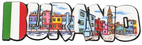 KUSTOM ART Kühlschrankmagnet 3D Burano Keramik (Venedig) Italien Souvenir Geschenk Haus Küche Sammlung 8 x 7 cm…