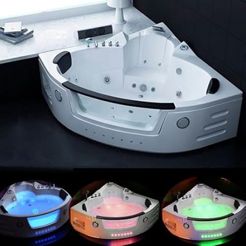 Bagno Italia Vasca da bagno idromassaggio angolare 150x150 cm 20 getti ad aria e ad acqua radio e led