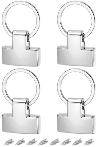 QUARKZMAN 4 Stück O Ring Nieten 22mm Schlüsselanhänger Hardware mit 20mm ID Schlüsselring Geldbörsen Taschenzubehör zum Nähen Metallringe für Leder Handwerk Hängende Lanyards, Silberton
