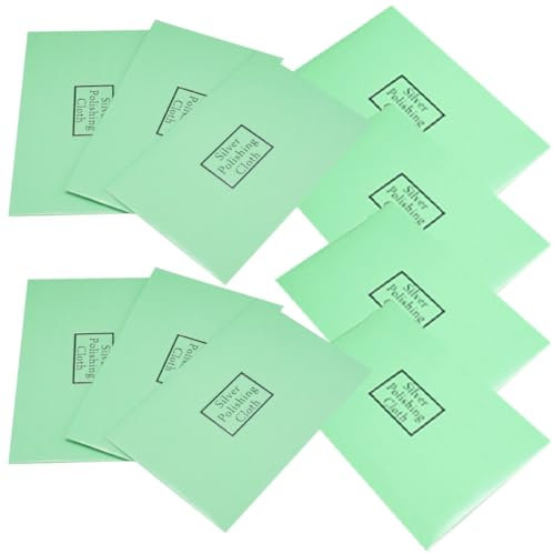 LIFKOME 10pcs Jewelry Polishing Cloths Silver Cloth Cleaner Double-Sided Microfiber Gentle Cleaning Non-Scratch Large for