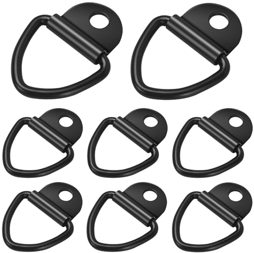 GAUATO 8 Pcs Tie Down Anchor, Heavy Duty Tie Down Rings V Mounting Ring Lashing Eyelets, Steel D Ring Cargo Trailer Anchor Hook with Load 400 kg for Securing Loads in Cars, Kayaks and Trailers