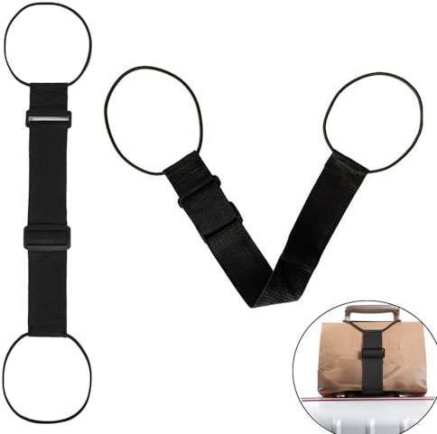 DraCra 2 Pack Luggage Straps for Add a Bag Bungees Lightweight Easy Elastic Wrap Belts for Attaching Extra Bags Purse to Suitcase Handle Handbag Backpack Spinner Carryon Travel Airport