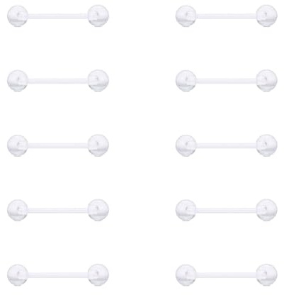 Gojewen Plastik Zungenpiercing Brustwarzenpiercing 1,6mm Flexibel Kunststoff Piercing Zunge Brustwarze Acryl 12mm