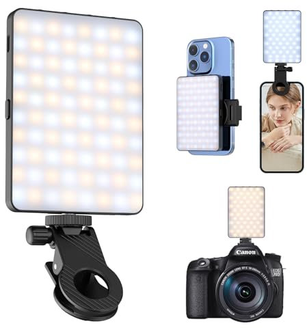 Selfie Light for phone, 72 LEDs Phone light Clip On -Rechargeable LED Photo Lights Video Light with 3 Colors & CRI 95+ for Wireless Camera/Laptop/Phone, Video Conference, Youtube, TikTok, Makeup Vlog.