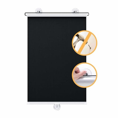 Tende A Rullo A Ventosa Per Finestre Interne, Tende Isolate Impermeabili Con Sistema A Molla, 75x125cm, Tende Opache Temporanee, Tessuto Oscurante Portatile Senza Fili,Black-60x125cm/24x49in