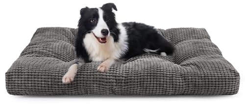 Heymamba Dog Cushions Bed Large Dog Bed Washable, Dog Beds Waterproof Dog Mattress Large, Crate Mattress has 20000 Rubber Particles Anti Slip Bottom Provides Safety for Labrador, 90x60x10cm