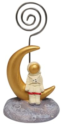 STOBOK Astronauten Notizclip Golden Kreativer Memo Und Fotohalter Stabiler Visitenkartenhalter Für Büro Zuhause Schule