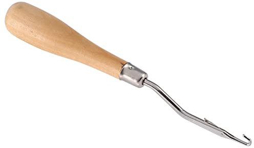 Werkzeug zum Einhaken von gebogenen Teppichen 16 × 3 × 3 Häkelhaken mit Holzgriff Haken für handwerkliche Haarverlängerung 6,22 lang