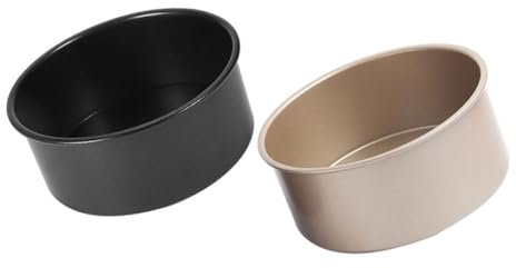 BEBEMOKO 2piezas Molde Para Pasteles Antiadherente De Base Desmontable Para Hornear Bizcochos y Tartas Color Negro y Dorado