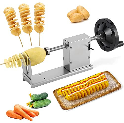 Affettatrice Manuale Per Patate, Affettatrice Manuale Per Patate Attorcigliate In Acciaio Inox, Tagliapasta A Spirale Per Verdure, Patatine Fritte, Tagliapasta A Spirale, Affettatrice Elettrica Per P
