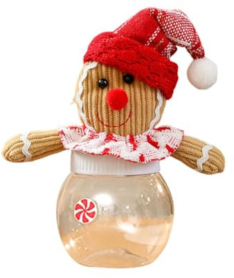 Uposao Scatole di Caramelle di Natale, Barattolo di Caramelle di Natale a Forma di Pupazzo di Pan di Zenzero Organizzatore di Conservazione di Caramelle Biscotti di Natale, Scatola di Caramelle Festa