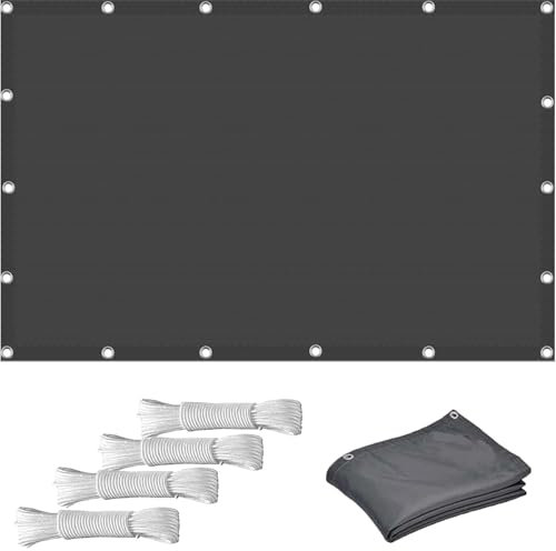 Tenda parasole impermeabile per esterni, 2,3 x 3,5 m, materiale HDPE per il 98% di protezione dai raggi UV, resistente al vento e al sole, vela ombreggiante grigio scuro con corda per giardino e