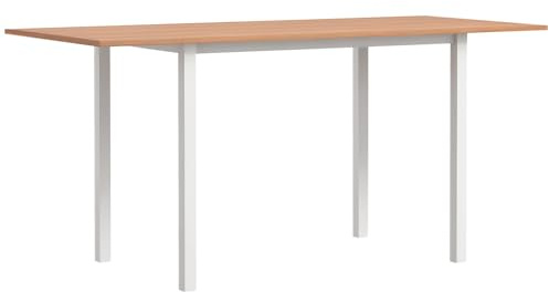 HOMCOM Table à Manger Extensible, Table de Cuisine pour 6 Personnes, avec Grand Plateau Cadre en Acier, Design Moderne, Marron
