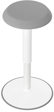 XMTECH Ergonomischer Hocker Bürohocker mit Schwingeffekt, Sitzhocker ergonomisch höhenverstellbar 54-79cm, 360° drehbarer ergonomischer Hocker, Grau, Rund, ideal für Beauty Salon