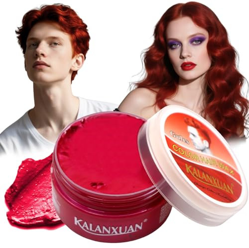 Hair Color Wax Red Hair Spray Colour for Kids Wash In Wash Out Hair Colour Temporary Red Hair Dye for Men Women Instant Hairstyle Kids Hair Gel for Party Cosplay DIY Halloween