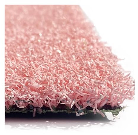 Tappetino per prato da giardino rosa, 50 x 200 cm, spesso, con retro in gomma, per giardino, resistente, tappeto in erba sintetica per uno spazio all'aperto vivace