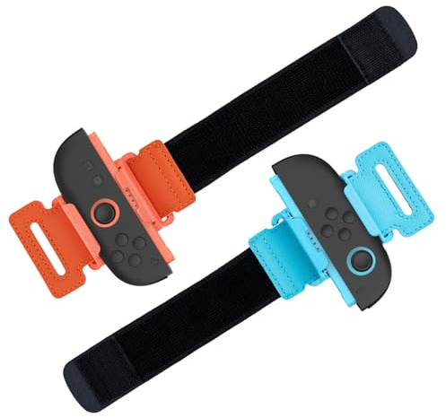 Mcbazel Wrist Bands for Switch 2 Joy-Con, Switch 2 Wrist Strap & Joy-Con Strap, Dual-Size Adjustable PU with ABS Mount for Just Dance Game 2 Size