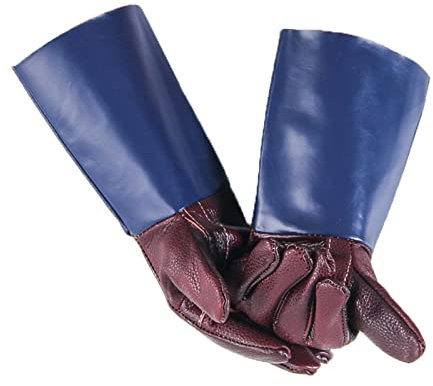 Guanti di saldatura for saldatura lavori con saldatori di palme blu spessa split cucina in pelle cottura calore resistente alla foratura BBQ Guanto,Protezione superiore