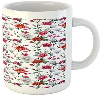Buntes Glühweintasse Weiß Rot Rosa Fantasievoll Teetasse 330ML für Jubiläumsgeschenk,Lehrergeschenk,Weihnachten,Kindergeschenk