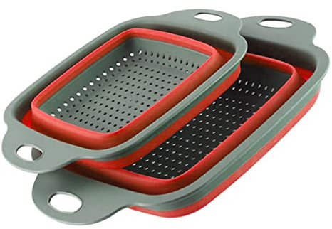 HOLIDYOYO 2pcs Practical Drain Basket Telescopic Storage Basket Fruit and Vegetable Wash Drain