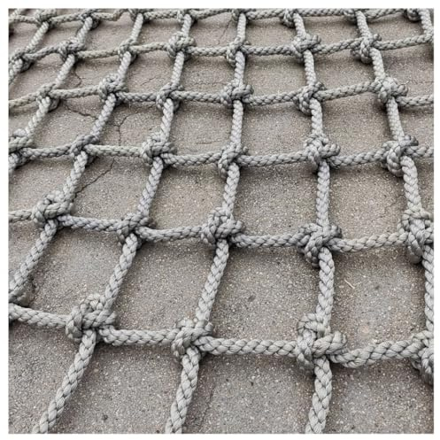Filet De Sécurité pour Enfants Escalade, Corde d'escalade Exterieur Descalade Grimper Suspendu Arbre Grand Climbing Rope Ladder Nylon Hamac-Filet(14mm-16cm,3X3m/9.8X9.8ft)