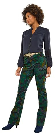 Joe Browns Women's Floral Printed Moleskin Trousers Pants, Turquoise, 16