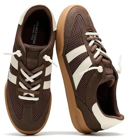 Project Cloud 100% Genuine Leather Casual Sneakers for Women - Memory Foam Insoles - Womens Shoes & Lightweight Women's Fashion Sneakers - Slip On Shoes for Women Footwear (Verdy,DKBRWNMULT,9)