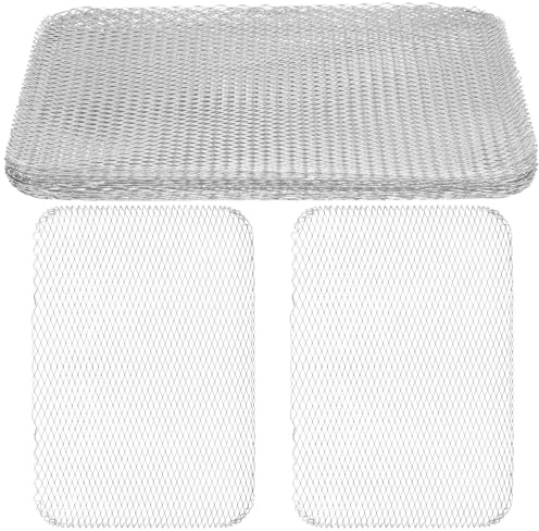 WRITWAA 10 Stück Hitzebeständige Grillmatten aus Aluminium Mesh Grillunterlage für Gasgrill Holzkohlegrill und Backofen rutschfeste BBQ Backmatten für Outdoor Zubehör