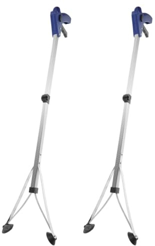 ifundom Pinza Raccoglitore di Rifiuti in Lega di Alluminio 83 Cm Pieghevole, Set 2 Pezzi Impugnatura Ergonomica Antiscivolo per Pulizia Casa e Giardino, Morsetto Durevole per Raccolta