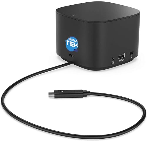 SIMPLETEK - Professional Thunderbolt 3 / USB-C Docking Station - High-End Multiport Hub - Multi-Monitor Support 4K, LAN and USB-C (Refurbished)