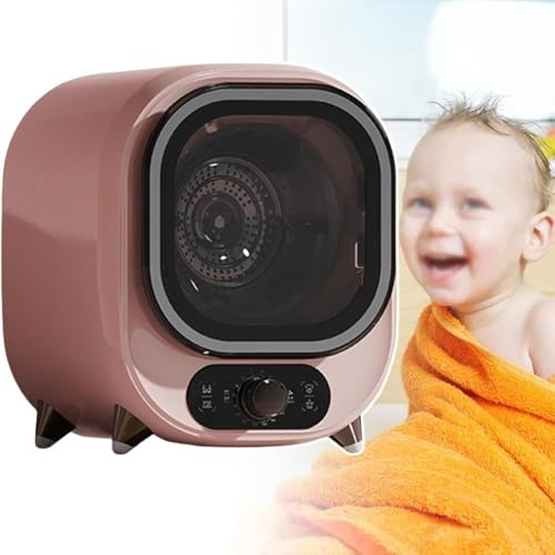 Xjymposium Electric Portable Clothes Tumble Condenser Dryer, 5kg Capacity Compact Portable, Spin Dryer with 0.8kg Load Capacity, for Home, Apartments and Rvs Pink