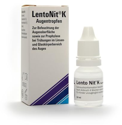 Lento Nit K Augentropfen zur Befeuchtung der Augenoberfläche sowie zur Prophylaxe bei Trübungen im Linsen- und Glaskörperbereich des Auges, 10 ml Lösung