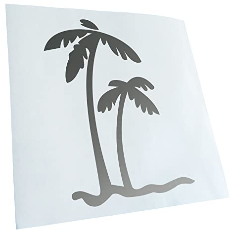 Kiwistar - Autoaufkleber - silber - 60 x 44 cm - Palmen - Heckscheibenaufkleber Auto Aufkleber wetterfest für Kfz LKW Mofa Truck - Sticker außen selbstklebend Tuning Zubehör für Fenster Fahrzeug